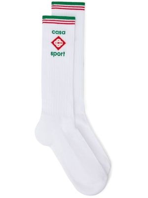 Casablanca Casa Sport ribbed socks - White