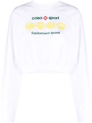 Casablanca Casa Sport Tennis Balls organic-cotton sweatshirt - White