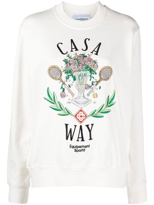 Casablanca Casa Way embroidered organic-cotton sweatshirt