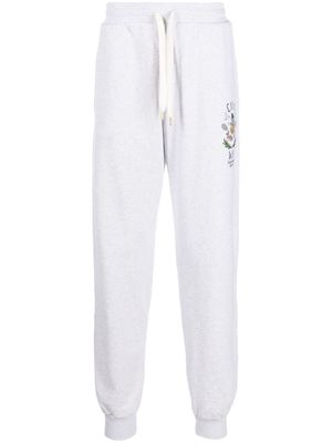 Casablanca Casa Way-embroidery organic cotton track pants - Grey