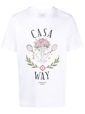 Casablanca Casa Way-print organic cotton T-shirt - White
