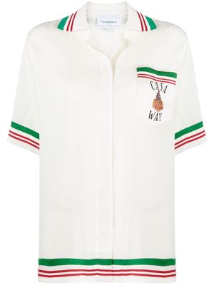 Casablanca Casa Way printed silk shirt - White