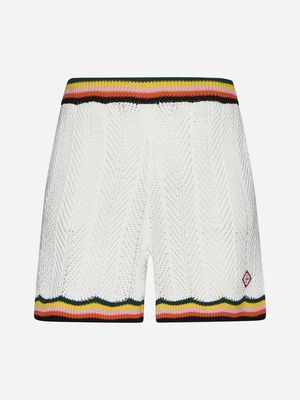 Casablanca Chevron Crochet Cotton Shorts