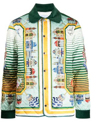 Casablanca Cityscape-print quilted bomber jacket - Multicolour