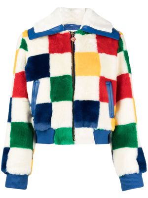 Casablanca colour-block checkered cropped jacket - Multicolour