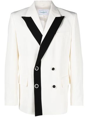 Casablanca contrast-lapel double-breasted blazer - Neutrals