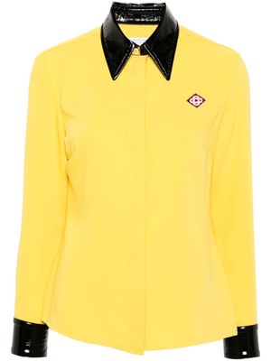 Casablanca contrasting-detail logo-patch shirt - Yellow