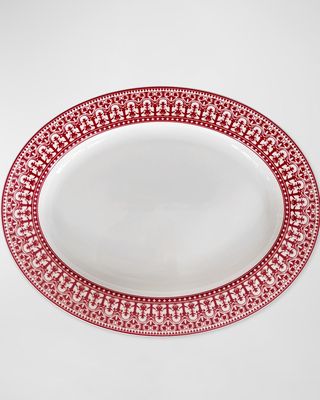 Casablanca Crimson Large Rimmed Oval Platter