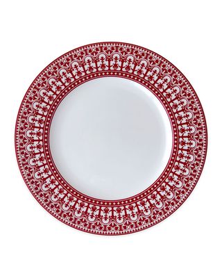 Casablanca Crimson Rimmed Dinner Plates, Set of 4