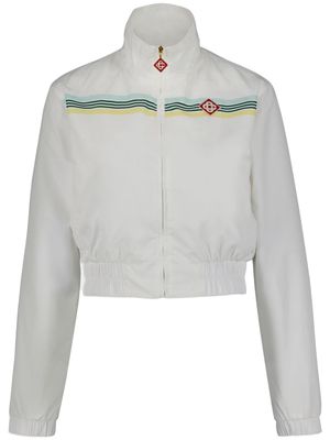 Casablanca crochet-trim zip-up track jacket - White