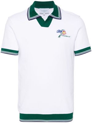 Casablanca Croquis De Tennis piqué polo shirt - White