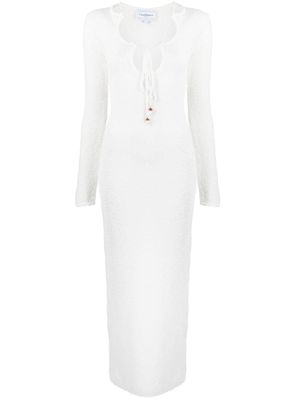Casablanca Cut Out Boucle sheer dress - White