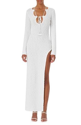Casablanca Cutout Bouclé Knit Dress in Off-White