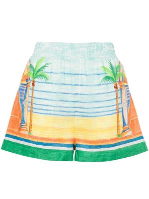 Casablanca Day of Victory linen shorts - Blue