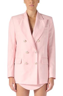 Casablanca Double Breasted Wool Blazer in Pink