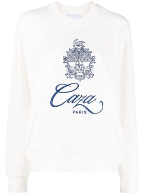 Casablanca embroidered-logo cotton sweatshirt - White