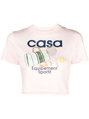 Casablanca Equipement Sportif cropped T-shirt - Pink