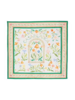 Casablanca floral-print silk scarf - Green