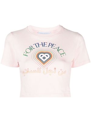 Casablanca For The Peace cropped cotton T-shirt - Pink