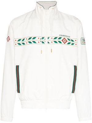 Casablanca geometric-print zip-up track jacket - White