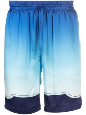 Casablanca gradient-effect silk shorts - Blue