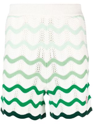 Casablanca Gradient-wave crochet shorts - White