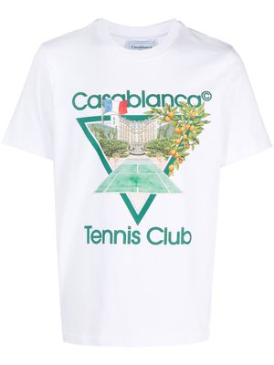 Casablanca graphic-print short-sleeve T-shirt - White