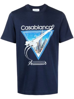 Casablanca graphic-print short-sleeved T-shirt - Blue