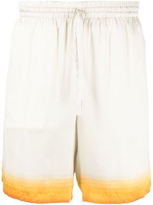 Casablanca graphic-print silk shorts - Neutrals
