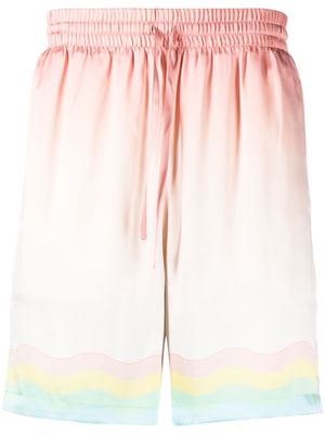 Casablanca graphic-print silk shorts - Pink
