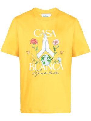 Casablanca Gratitude organic-cotton T-Shirt - Yellow