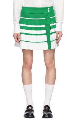 Casablanca Green & White Polyester Mini Skirt