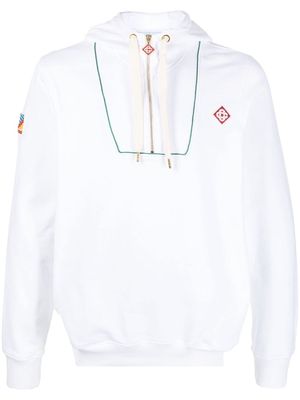 Casablanca half-zip drawstring hoodie - White