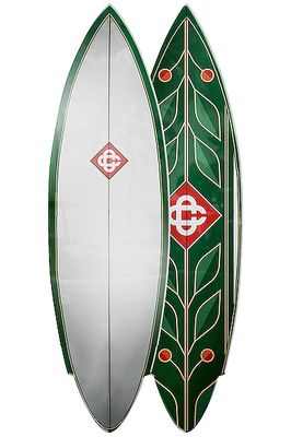 Casablanca Handmade Bespoke Surfboard Retro Single Fin in Green
