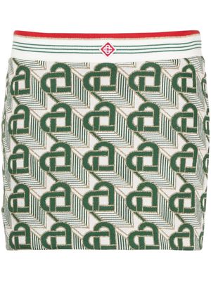 Casablanca Heart-jacquard layered shorts - Green