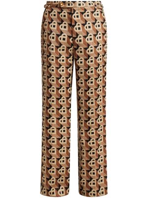 Casablanca Heart jacquard straight-leg trousers - Brown