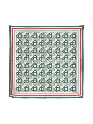 Casablanca Heart Monogram silk foulard - Neutrals