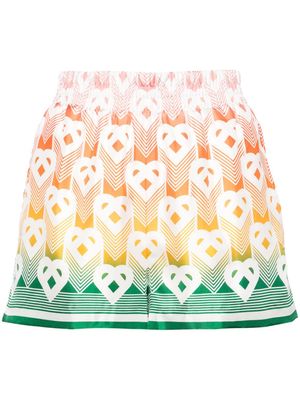 Casablanca Heart Monogram silk shorts - Orange