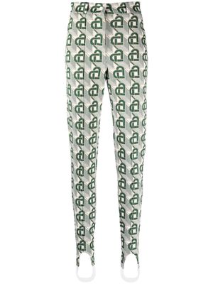 Casablanca Heart Monogram tailored leggings - Green