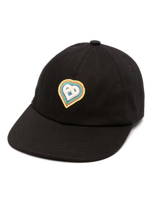 Casablanca Heart Rainbow cotton baseball cap - Black