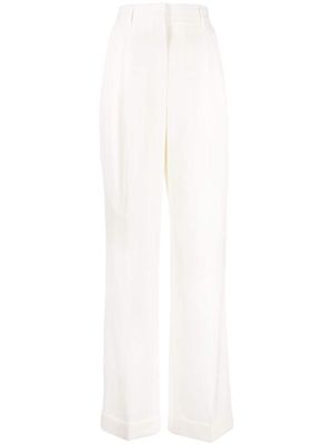 Casablanca high-waist wool straight-leg trousers - White