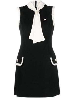 Casablanca Jacky slogo-embroidered minidress - Black