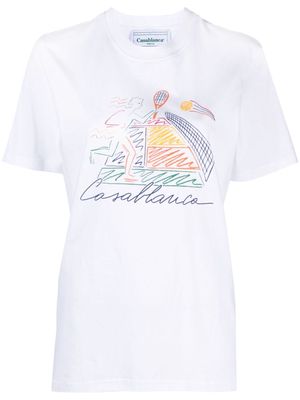 Casablanca Jeu de Crayon organic-cotton T-shirt - White