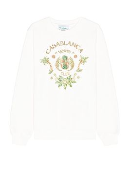 Casablanca Joyaux D' Afrique Tennis Club Printed Sweatshirt in White