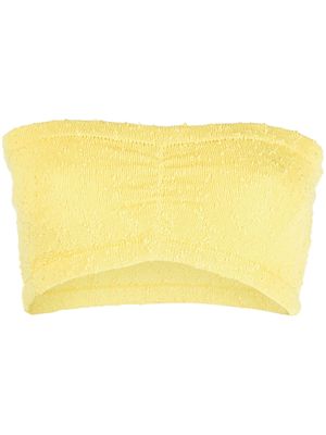 Casablanca knitted bandeau cropped top - Yellow