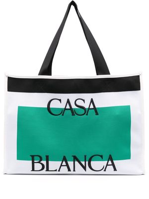 Casablanca large Casa tote bag - White
