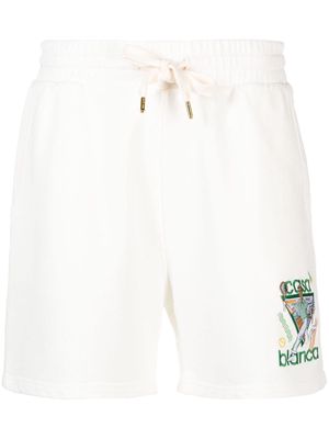 Casablanca Le Jeu embroidered-motif shorts - White