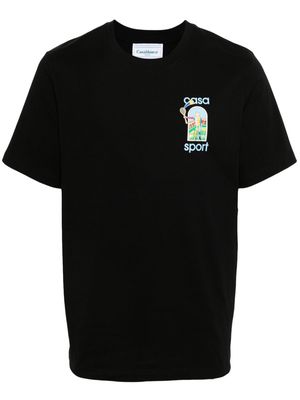 Casablanca Le Jeu organic-cotton T-shirt - Black