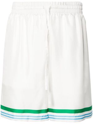 Casablanca Le Jeu silk shorts - White