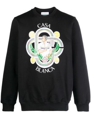 Casablanca Le Joueur cotton sweatshirt - Black